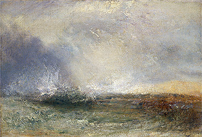 Stormy Sea Breaking on a Shore, n.d. | J. M. W. Turner | Giclée Canvas Print