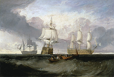The Victory Returning from Trafalgar in Three Positions, n.d. | J. M. W. Turner | Giclée Leinwand Kunstdruck