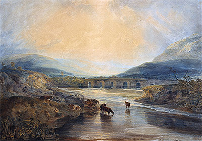 Abergavenny Bridge, Monmouthshire: Clearing Up After a Showery Day, n.d. | J. M. W. Turner | Giclée Papier-Kunstdruck