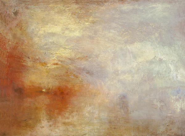 Sonnenuntergang über einem See, c.1840 | J. M. W. Turner | Giclée Leinwand Kunstdruck