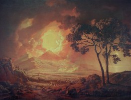 An Eruption of Mout Vesuvius with the Procession of St Januarius's Head, 1778 | Wright of Derby