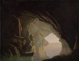 A Grotto in the Gulf of Salerno, Sunset | Wright of Derby | Painting Reproduction