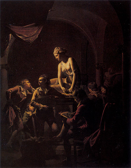 Eine Akademie im Lampenlicht, 1769 | Wright of Derby | Giclée Leinwand Kunstdruck