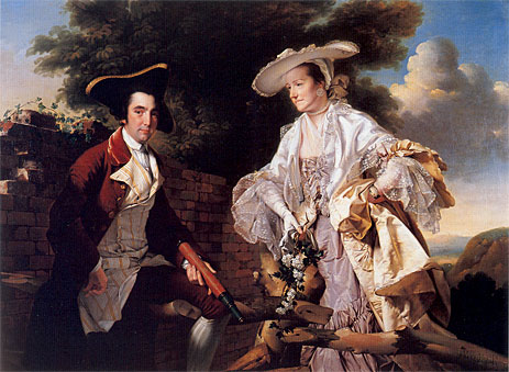 Portrait of Perez Burdett and his First Wife Hannah, 1765 | Wright of Derby | Giclée Leinwand Kunstdruck