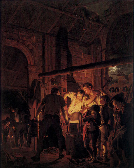 Schmiede, 1771 | Wright of Derby | Giclée Leinwand Kunstdruck