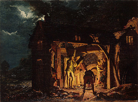 The Iron Forge Viewed from Without, 1773 | Wright of Derby | Giclée Leinwand Kunstdruck