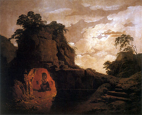 Virgil's Tomb with the Figure of Silius Italicus, 1779 | Wright of Derby | Giclée Leinwand Kunstdruck