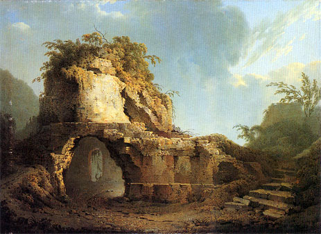 Virgil's Tomb Sun Breaking through a Cloud, 1785 | Wright of Derby | Giclée Canvas Print