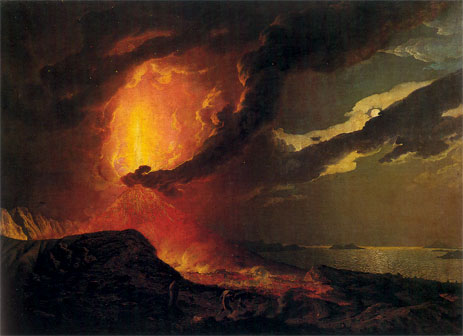 Vesuvius in Eruption with a View over the Islands in the Bay of Naples, c.1776/80 | Wright of Derby | Giclée Leinwand Kunstdruck