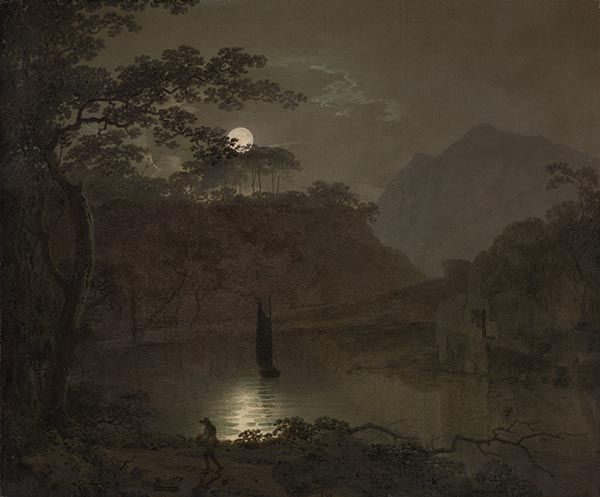 Wright of Derby | A Lake by Moonlight, c.1780/82 | Giclée Canvas Print