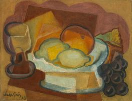 Früchteschale und Glas (Stillleben mit Zitronen), 1923 von Juan Gris | Kunstdruck