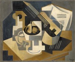 Guitar and Fruit Bowl on a Table | Juan Gris | Painting Reproduction