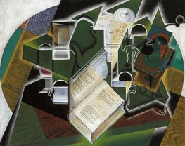 Books, Pipes, and Glasses | Juan Gris | Painting Reproduction