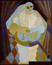 Pierrot mit der Gitarre, 1922 von Juan Gris | Leinwand Kunstdruck