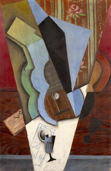 Abstraktion (Gitarre und Glas), 1913 | Juan Gris | Giclée Leinwand Kunstdruck