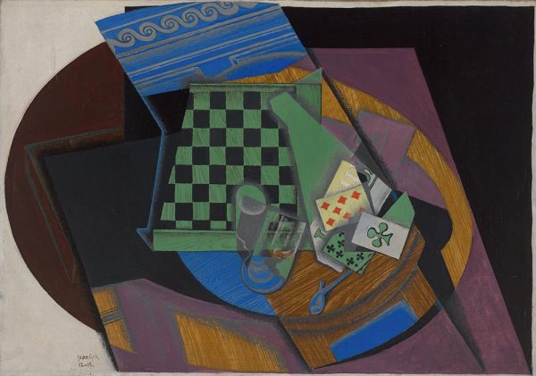 Checkerboard and Playing Cards, 1915 | Juan Gris | Giclée Canvas Print