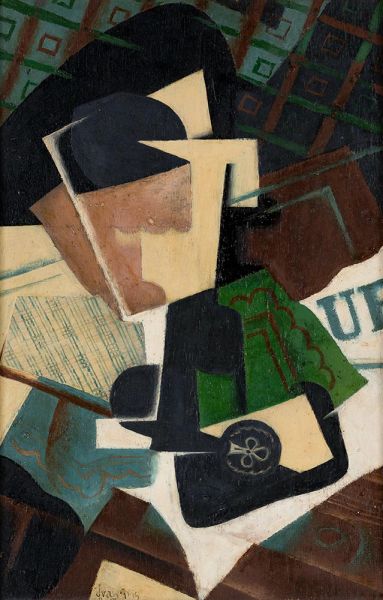Juan Gris | Glas und Kreuz-Ass, 1917 | Giclée Leinwand Kunstdruck