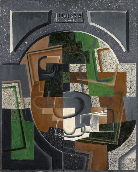 Stillleben mit Schrifttafel, 1917 | Juan Gris | Giclée Leinwand Kunstdruck
