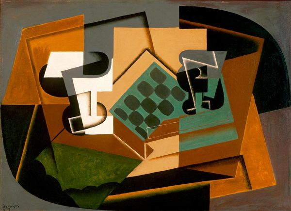 Chessboard, Glass, and Dish, 1917 | Juan Gris | Giclée Canvas Print
