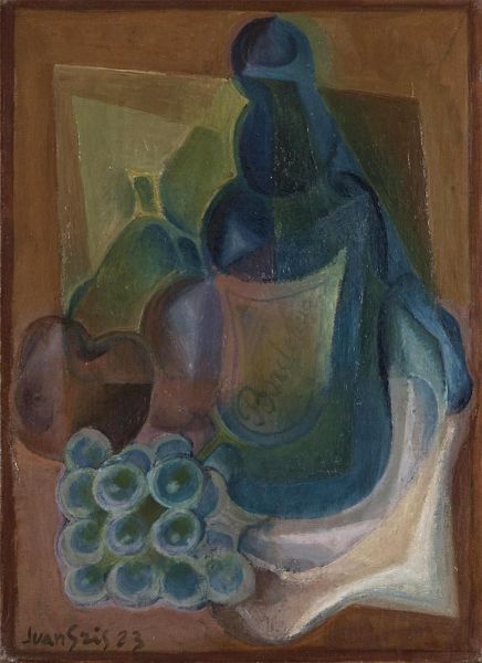 A Bottle and Fruit, 1923 | Juan Gris | Giclée Canvas Print