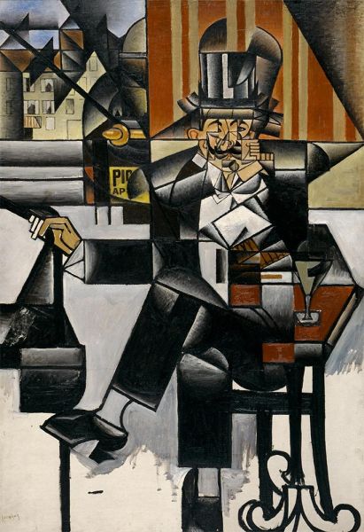 Mann im Café, 1912 | Juan Gris | Giclée Leinwand Kunstdruck