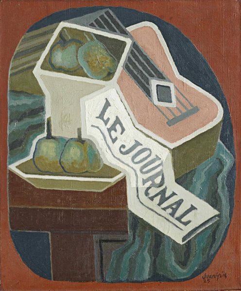 Obstschale und Zeitung, 1925 | Juan Gris