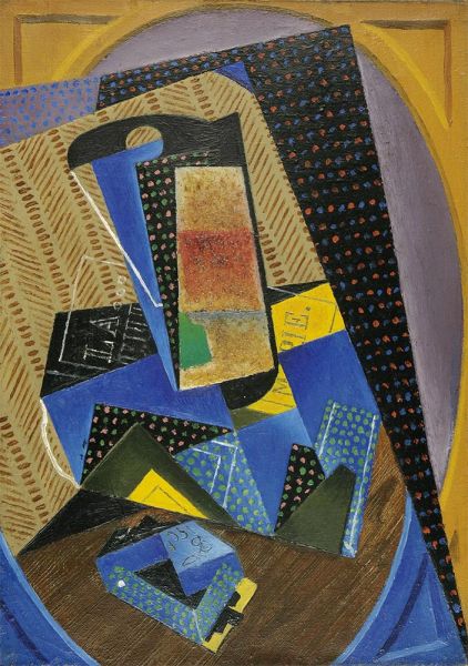 Juan Gris | Glas und Spielkarte, undated | Giclée Leinwand Kunstdruck
