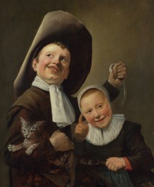 A Boy and a Girl with a Cat and an Eel, 1635 | Judith Leyster