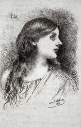 Lia, 1877 von Jules Joseph Lefebvre | Papier-Kunstdruck
