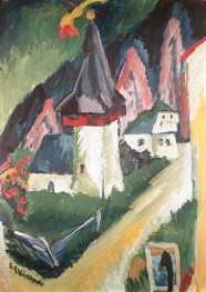 Blick auf die Kirche von Monstein, 1917 | Ernst Ludwig Kirchner
