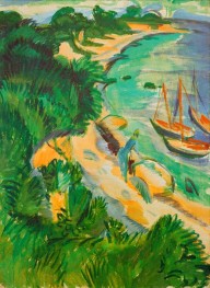 Fehmarn Bay with Boats, 1913 | Ernst Ludwig Kirchner
