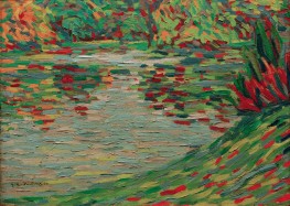 Pond in a park in Dresden, 1906 by Ernst Ludwig Kirchner | Canvas Print