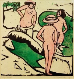 Three women bathing, 1912 by Ernst Ludwig Kirchner | Paper Art Print