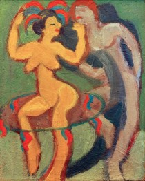 Yellow Dancer with Grey Partner, 1929 by Ernst Ludwig Kirchner | Canvas Print