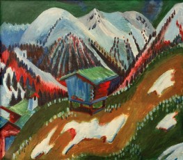 Snowmelt. Mountain landscape with chalet., 1922 | Ernst Ludwig Kirchner