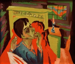 Selbstporträt als Kranker, 1918 von Ernst Ludwig Kirchner | Leinwand-Kunstdruck