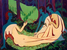 Nudes in the Forest (Large Version), 1934 by Ernst Ludwig Kirchner | Canvas Print