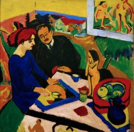 Doris und Heckel am Tisch, 1910 | Ernst Ludwig Kirchner