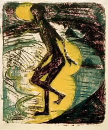 Man striding out into the Sea, 1913 by Ernst Ludwig Kirchner | Paper Art Print