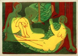 Three nudes in the forest, 1933 by Ernst Ludwig Kirchner | Paper Art Print