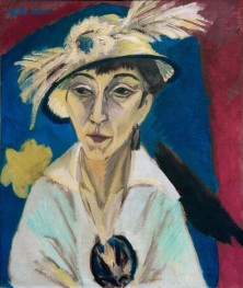 Portrait of Erna Schilling (Sick woman, Lady with ..., 1913 by Ernst Ludwig Kirchner | Canvas Print
