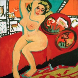 Sitzender Nude with erhobenen Armen, 1926 by Ernst Ludwig Kirchner | Canvas Print