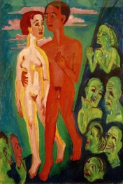 The couple in front of the people, 1923 | Ernst Ludwig Kirchner