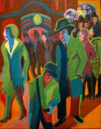 Straße mit Passanten bei Nachtbeleuchtung, 1926 | Ernst Ludwig Kirchner