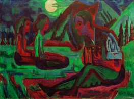 Moonlit night; Accordion in Moonlit Night, 1924 by Ernst Ludwig Kirchner | Canvas Print