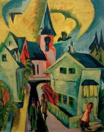 Königstein with red Church, 1916 by Ernst Ludwig Kirchner | Canvas Print