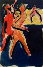 Postcard to Erich Heckel dated 23.6.1910 (Bathers ..., 1910 by Ernst Ludwig Kirchner | Paper Art Print