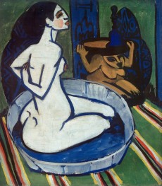 Female nude in the tub, 1911 by Ernst Ludwig Kirchner | Canvas Print
