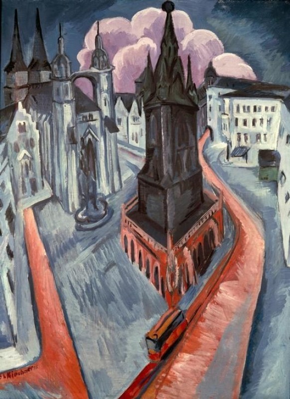 Der Rote Turm in Halle, 1915 | Ernst Ludwig Kirchner | Giclée Leinwand-Kunstdruck