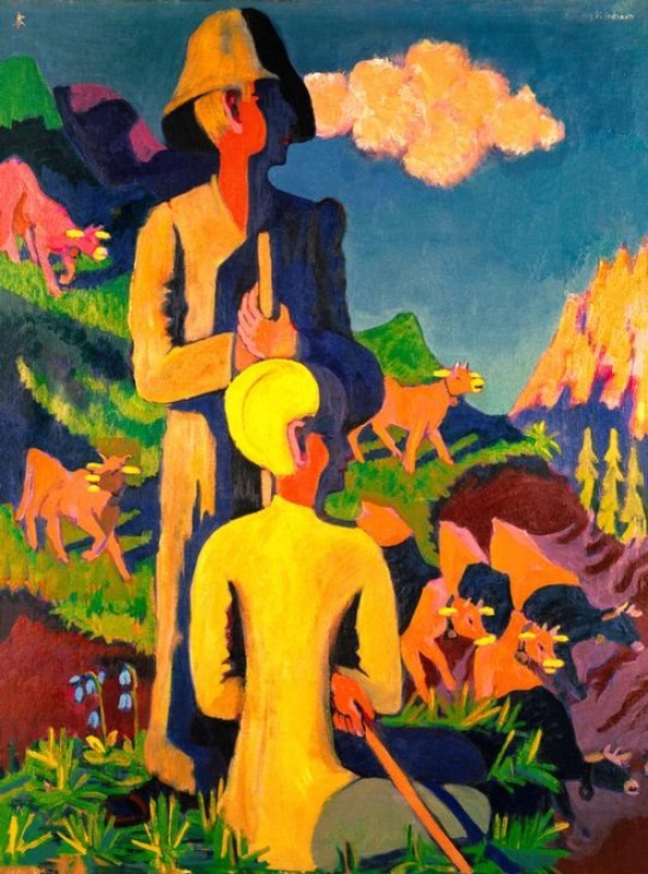 Hirten am Abend, 1937 | Ernst Ludwig Kirchner | Giclée Leinwand-Kunstdruck